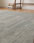 Freya Gabbeh Gray Handmade Wool Rug in a home office