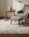 Freya Timeless Ivory Hand Knotted Wool Rug in a reading nook
