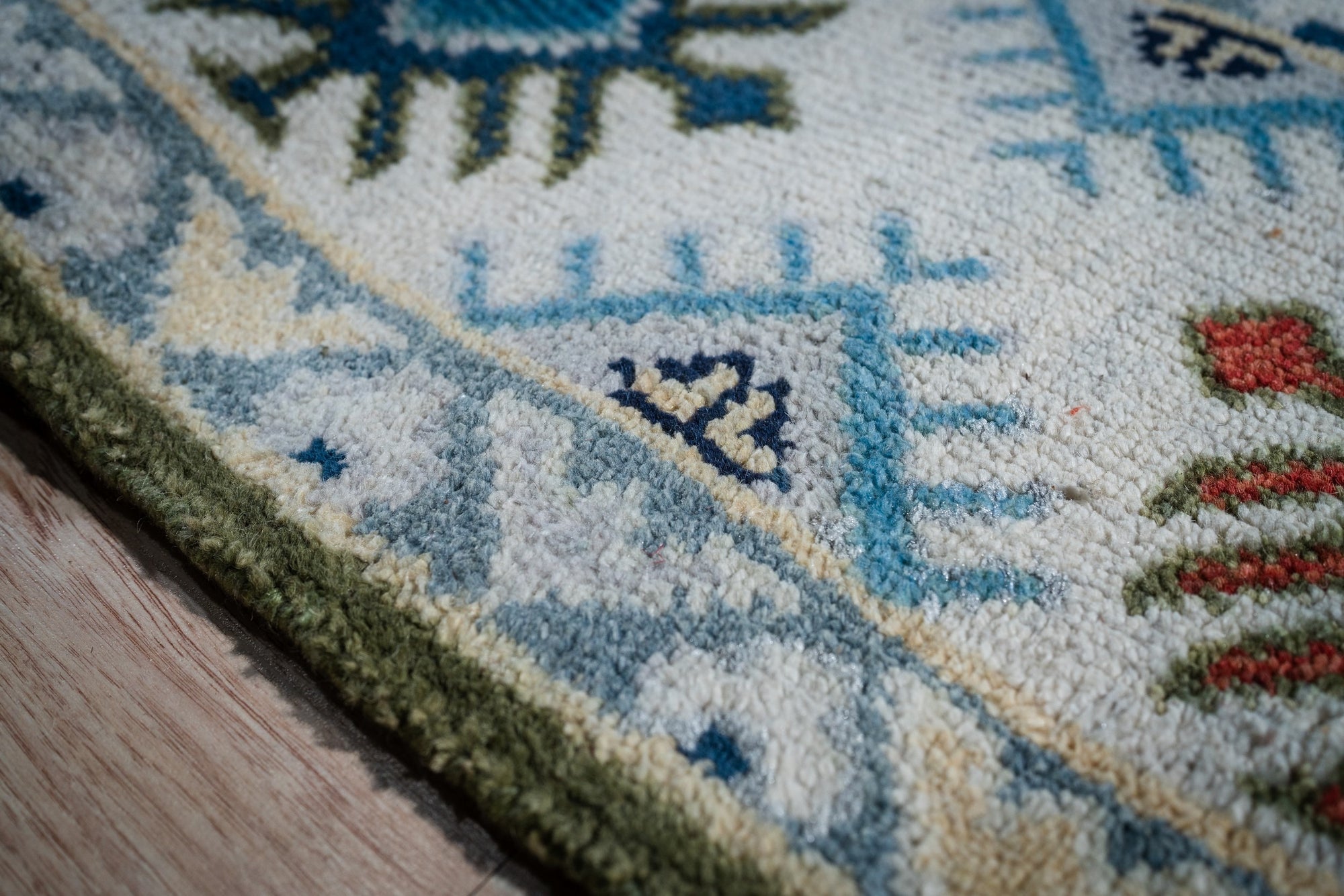 Inviting Kazak Light Green Hand Knotted Wool Rug - view 10