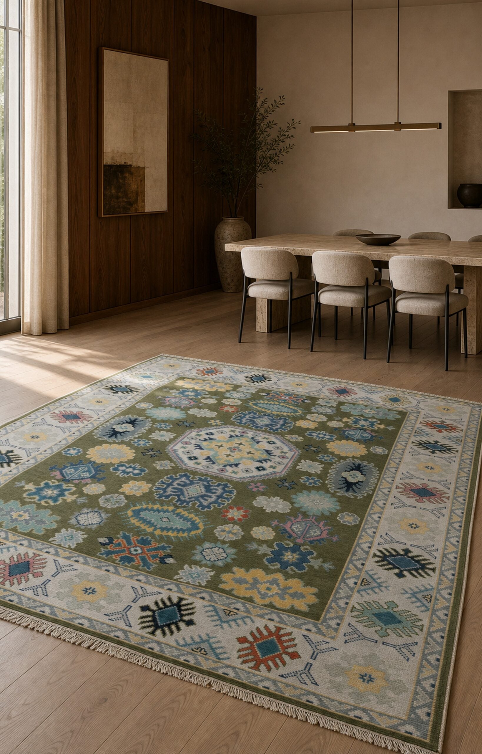 Inviting Kazak Light Green Hand Knotted Wool Rug - view 17
