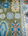Inviting Kazak Light Green Hand Knotted Wool Rug - view 15