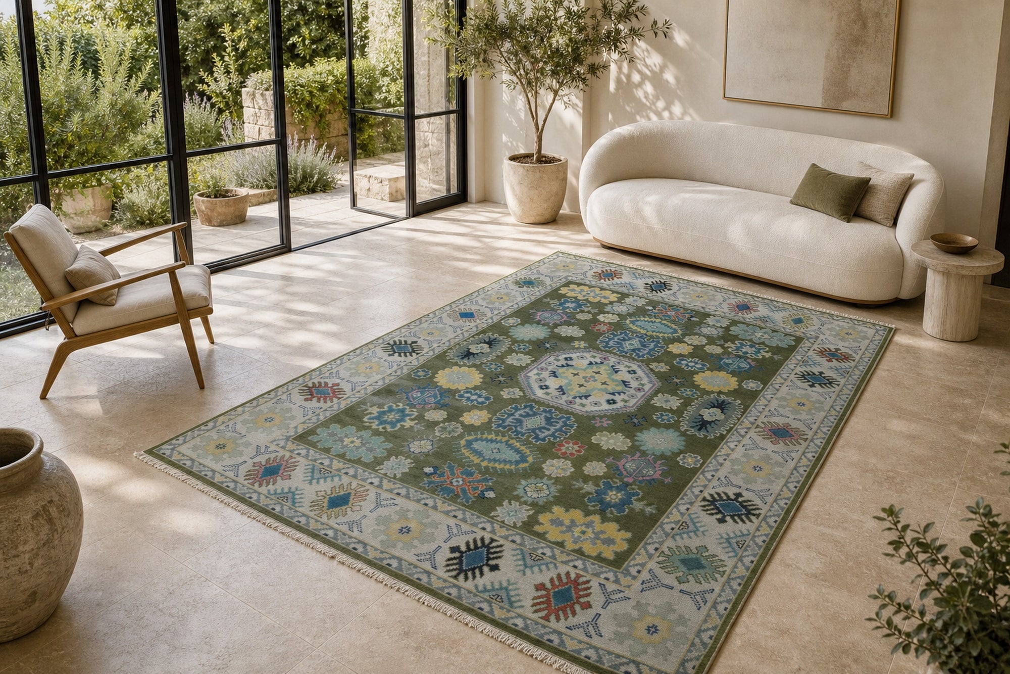 Inviting Kazak Light Green Hand Knotted Wool Rug - view 16