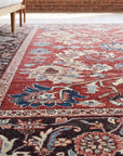 Lila Chic Red Hand Knotted Wool Rug in a sunroom