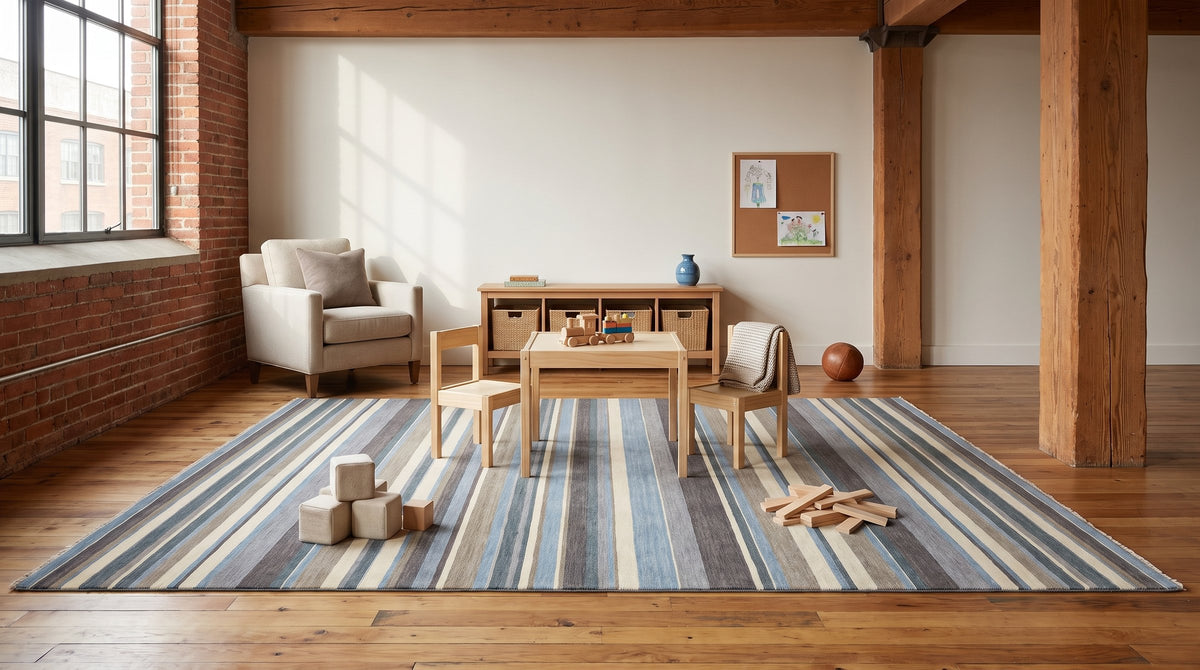 Lila Fiona Multicolor Handmade Wool Rug in a kids room