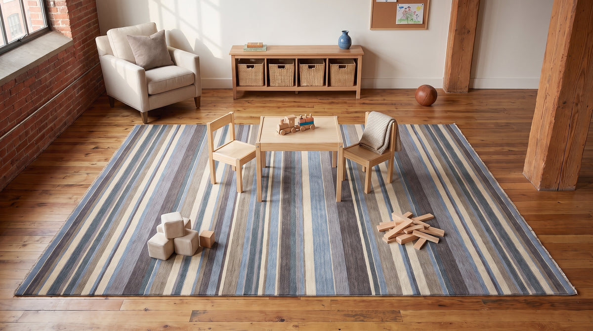 Lila Fiona Multicolor Handmade Wool Rug in a kids room