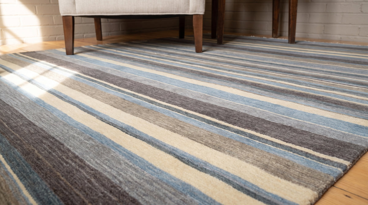 Lila Fiona Multicolor Handmade Wool Rug in a reading nook