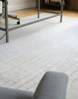 Majestic Chic Charcoal Handmade Wool Rug in a home office