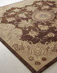 Brown Agra medallion hand-knotted wool area rug