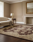 Brown Agra medallion hand-knotted wool area rug