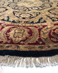 Navy Jaipur Traditional Round Handmade Wool Rug