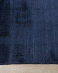 Navy blue solid handmade wool and viscose rug
