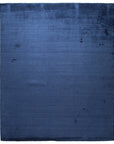 Navy blue solid handmade wool and viscose rug