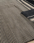 Black and Beige Stripe Handmade Wool Rug