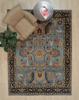 Ashford Gray Navy Traditional Hand Knotted Wool Rug