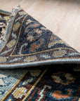 Navy Traditional All Over Hand-Knotted Wool Area Rug, 9' x 12'