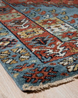 Red Traditional Medallion Hand-Knotted Wool Area Rug, 8' x 10'