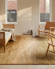Nina Stylish Beige Hand Tufted Wool Rug in a sunroom