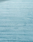 Blue contemporary solid handmade wool and viscose area rug