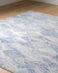 Para Nadia Blue and Ivory Hand Tufted Wool Rug in a reading nook