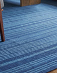 Para Penelope Blue Flatweave Wool Rug in a living room