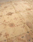 Peshawar Hand Knotted Wool Rug, Gold and Rust Oushak Design