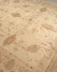 Peshawar Hand Knotted Wool Rug, Gold and Rust Oushak Design