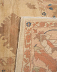 Peshawar Hand Knotted Wool Rug, Gold and Rust Oushak Design