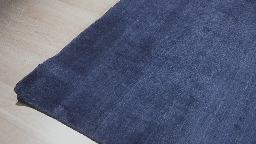 Loom Urban Navy Handmade Wool & Viscose Rug, detail video
