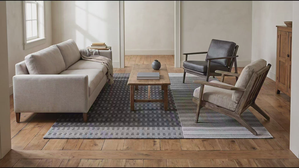 Clara Xena Charcoal Flatweave Wool & Cotton Rug room scenes video