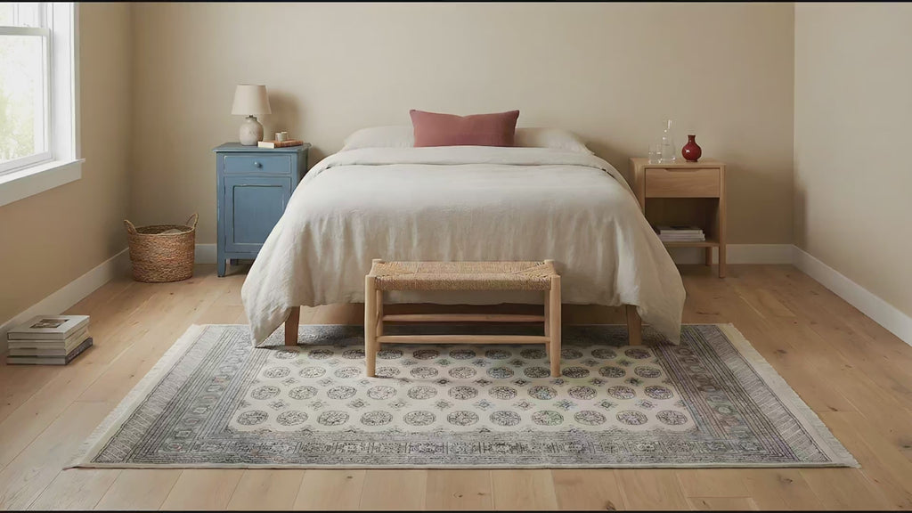 Rustic Nina Beige Hand Knotted Wool Rug room scenes video