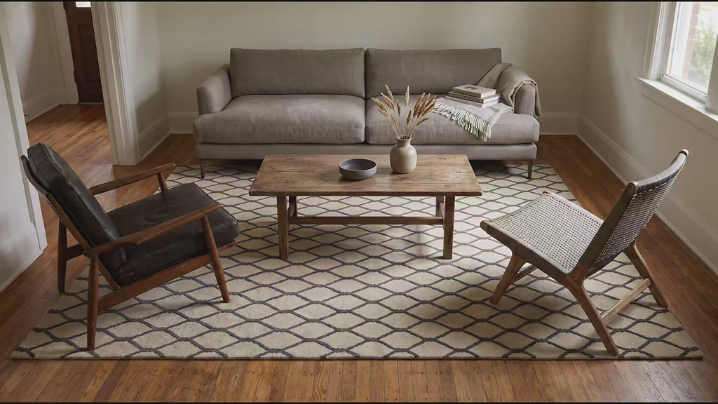 Ophelia Timeless Beige Hand Tufted Wool Rug room scenes video