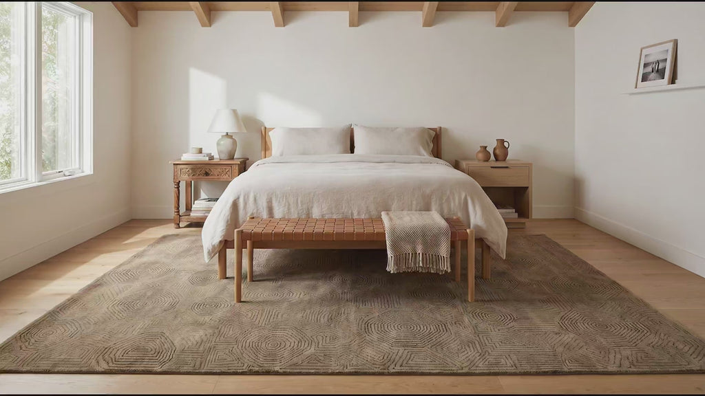 Exquisite Yara Brown Hand Knotted Wool Rug room scenes video