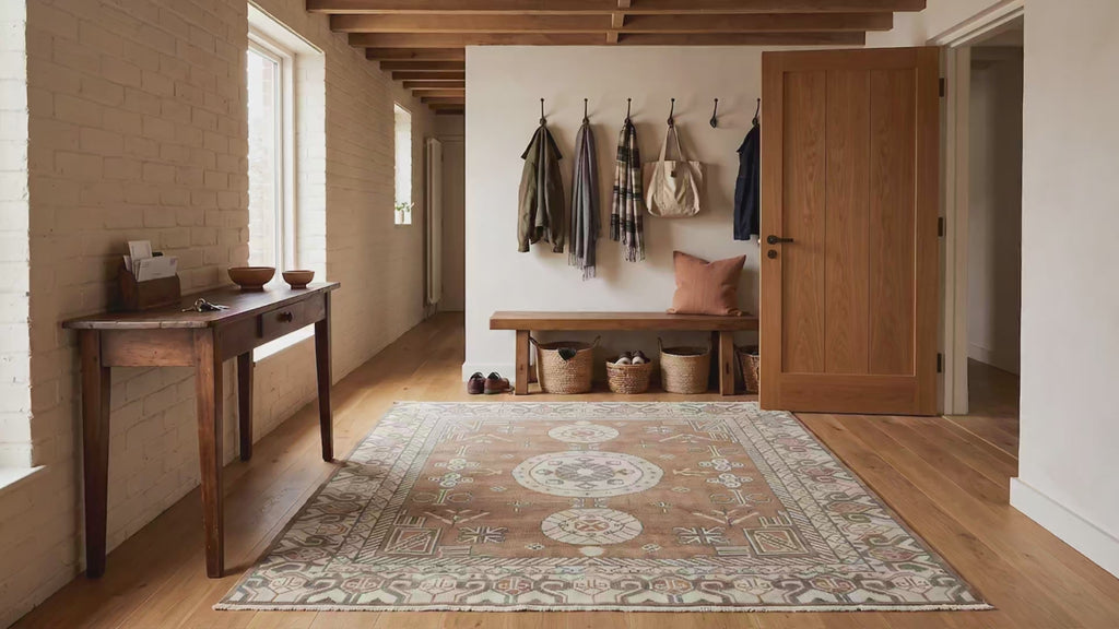 Trendy Traditional Brown Hand Knotted Wool Rug room scenes video