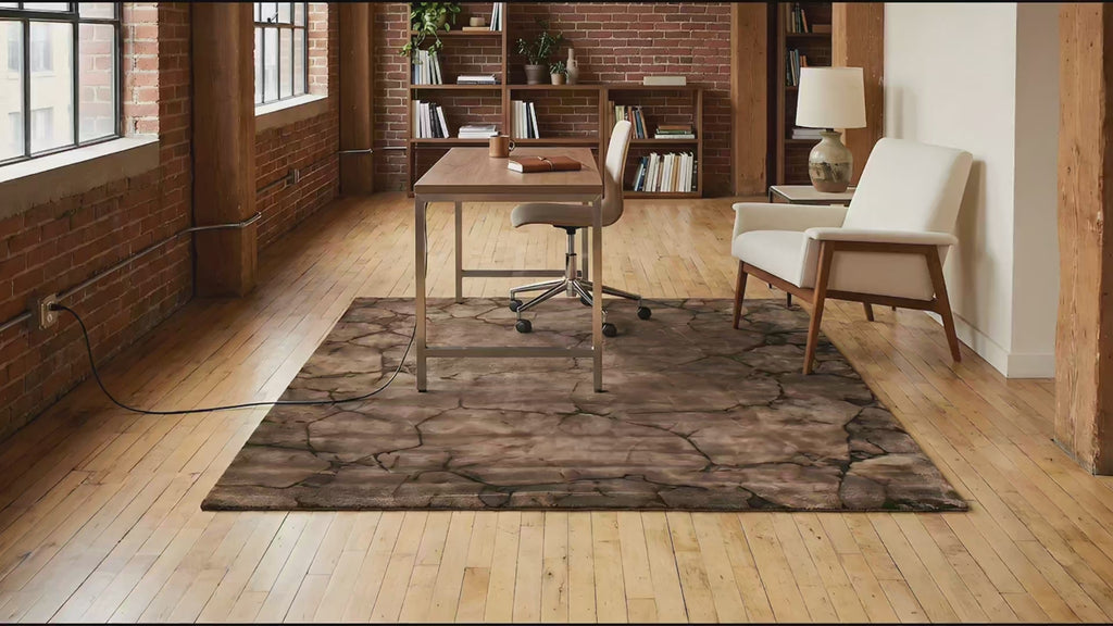 Artistic Brown Hand Knotted Wool Rug room scenes video