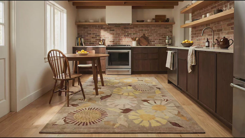 Serene Timeless Brown Hand Knotted Wool Rug room scenes video