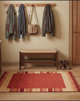 Handloomed Red Gabbeh Tribal Wool Area Rug room scenes video