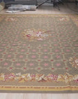 Vintage Aubusson flat weave rug, detail video