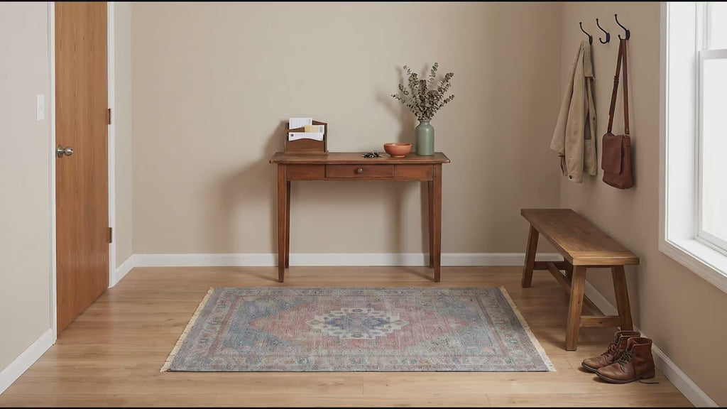 Ember Heritage Blue Handmade Wool Rug room scenes video