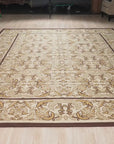 Vintage Aubusson Flat Weave Rug, Beige Renaissance Scroll, detail video