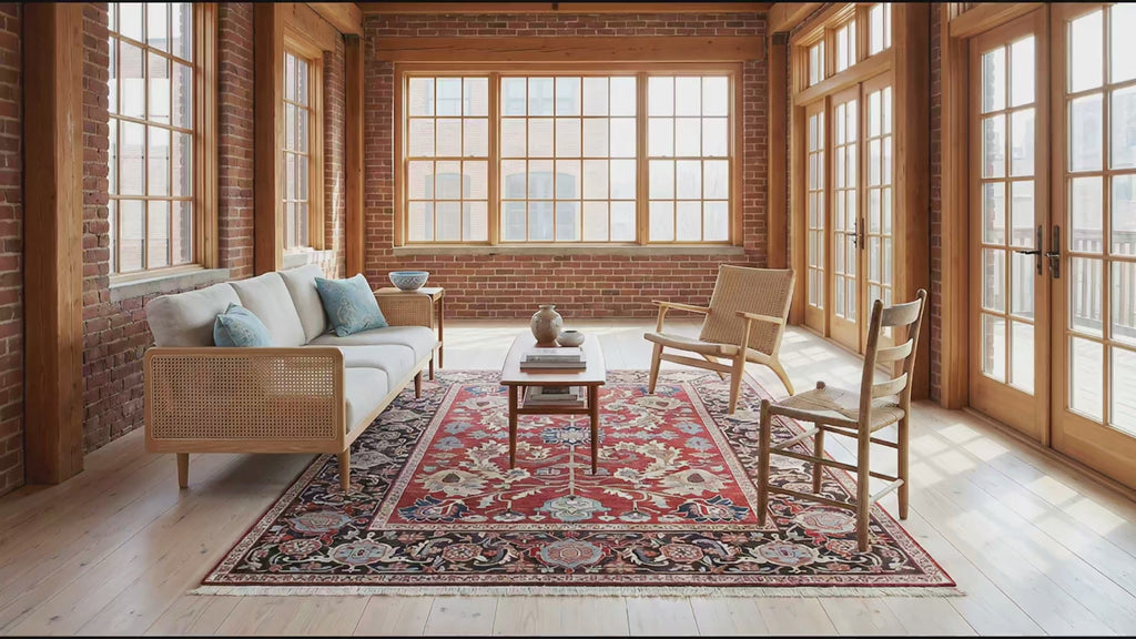 Lila Chic Red Hand Knotted Wool Rug room scenes video
