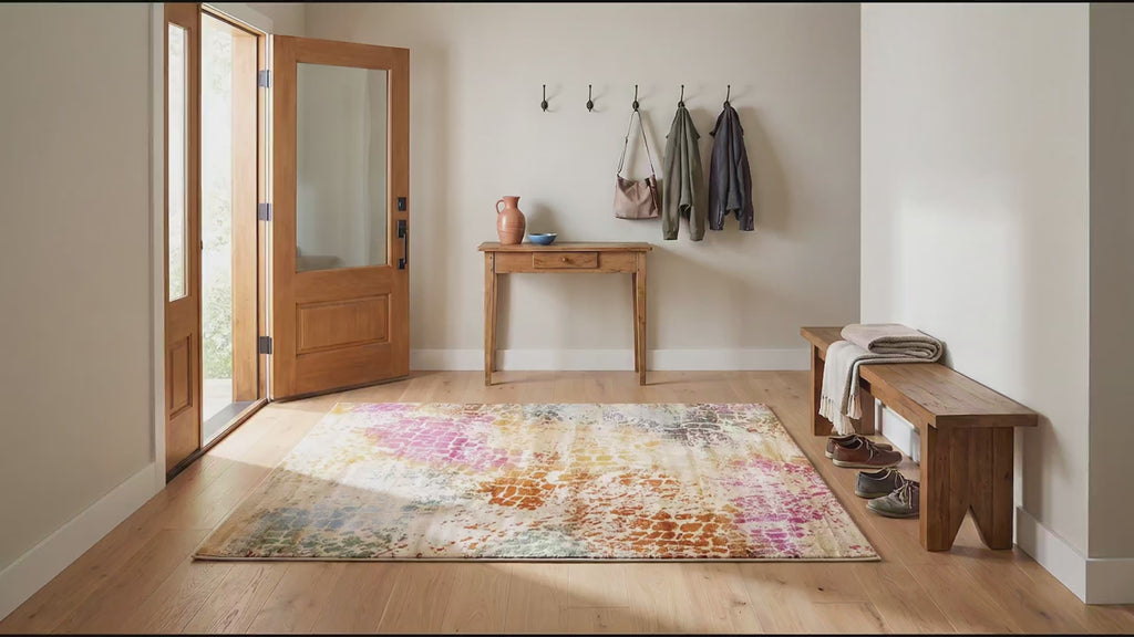 Brenda Lydia Ivory Machine Made Rug room scenes video