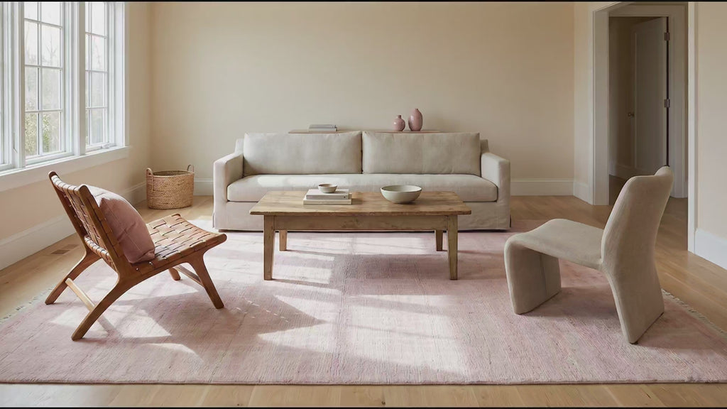 Rhea Moroccan Pink Hand Knotted Wool Rug room scenes video