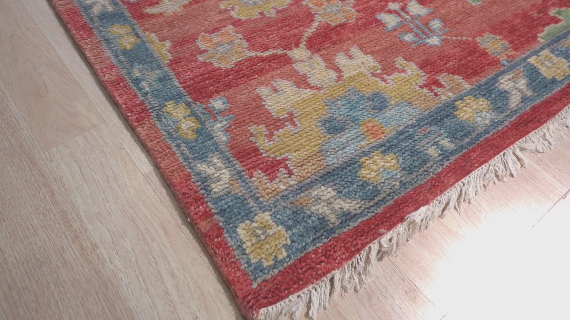 Since the image position is 7, here's the alt text:
 
 Timeless Comfortable Rust Hand Knotted Wool Rug, blending seamlessly into a living space, showcases its rich rust hues and plush wool texture underfoot.