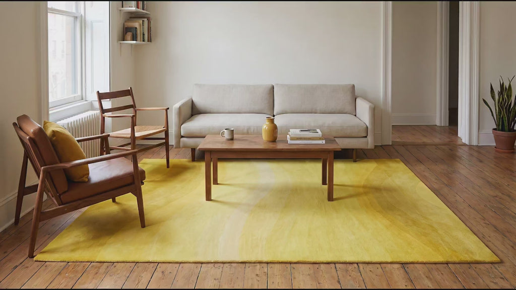 Inviting Ruby Yellow Hand Tufted Wool Rug room scenes video