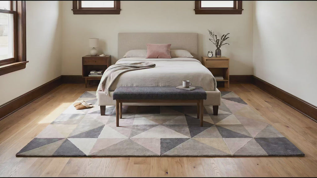 Trendy Classic Multicolor Hand Tufted Wool Rug room scenes video