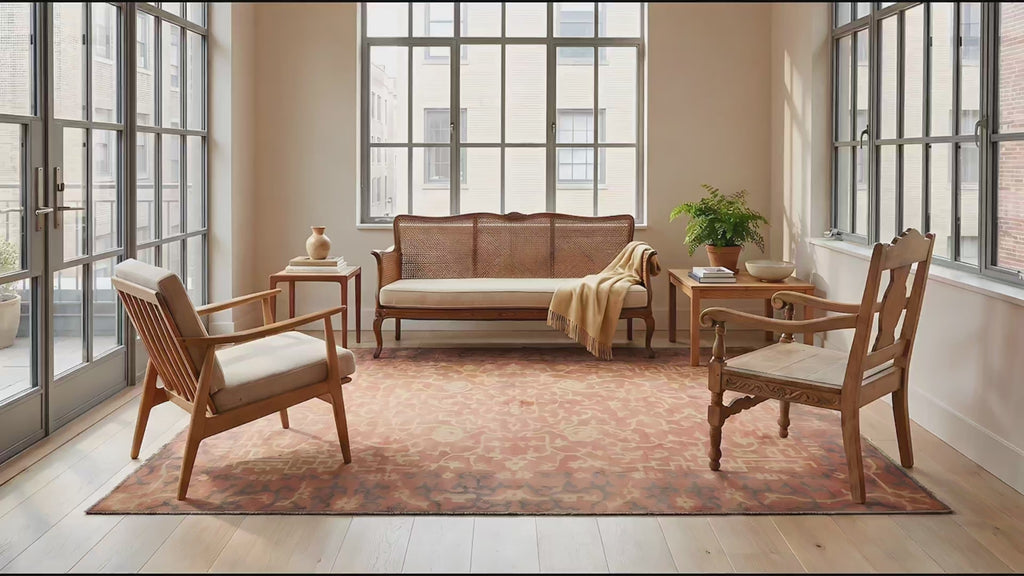 Lydia Jasmine Red Hand Knotted Wool Rug room scenes video