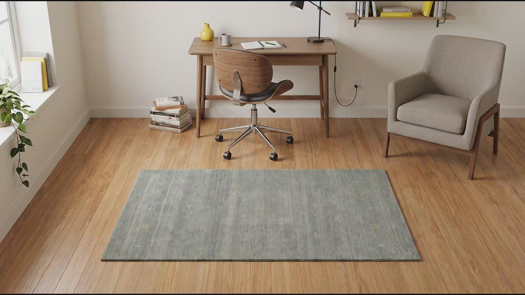 Freya Gabbeh Gray Handmade Wool Rug room scenes video