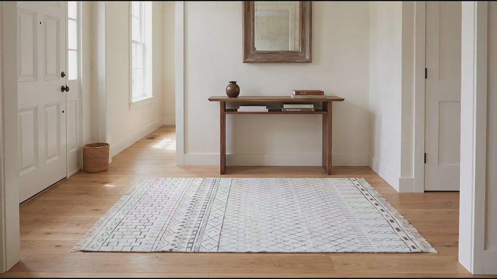 Jasmine Moroccan Ivory Hand Knotted Wool Rug room scenes video