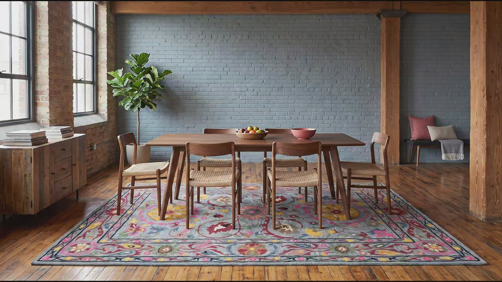 Maya Artisan Blue Hand Tufted Wool Rug room scenes video