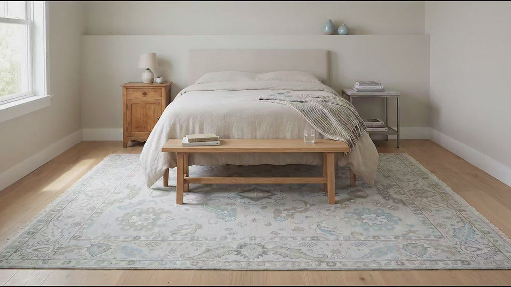 Classic Tessa Beige Hand Knotted Wool Rug room scenes video